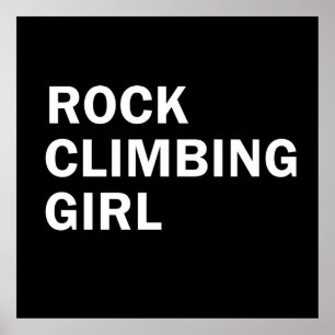 Rockclimbing girl poster