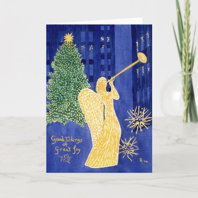 Rockefeller Angel Blank Christmas Card (Front)