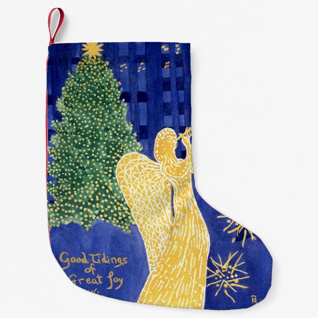 Rockefeller Angel Christmas Stocking (Front)