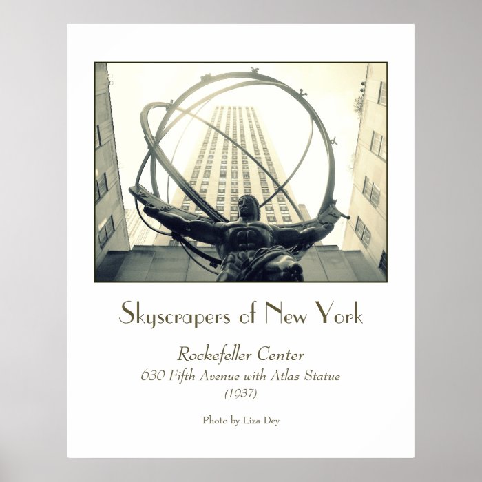 'Rockefeller Center & Atlas' Poster