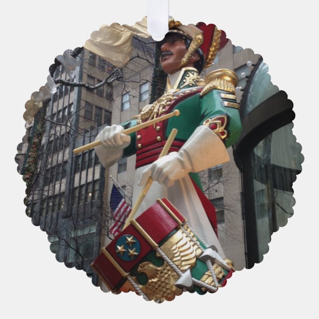 Rockefeller Center Drummer Boy Christmas New York Ornament Card (Front)
