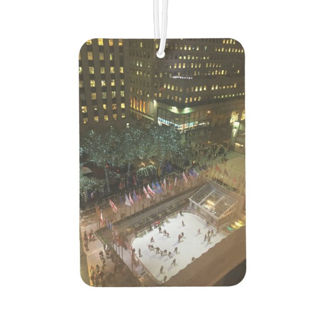 Rockefeller Center Ice Skating Christmas Tree NYC Air Freshener (Back)