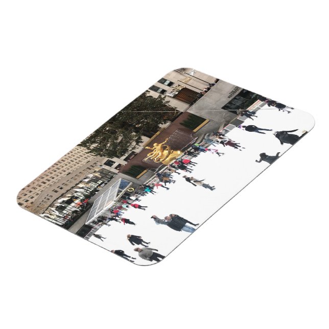 Rockefeller Center Ice Skating Rink NYC Photograph Magnet (Left Side)