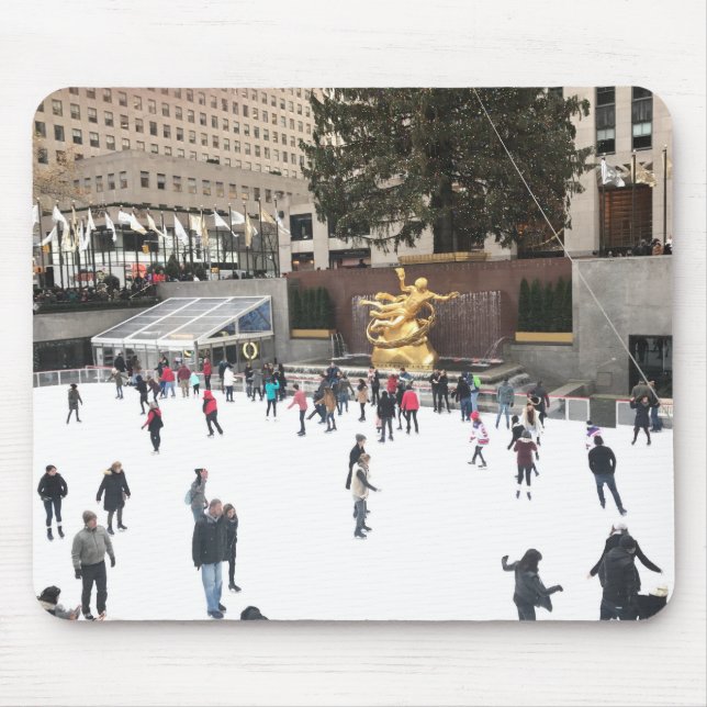 Rockefeller Center Ice Skating Rink NYC Photograph Mouse Pad (Front)