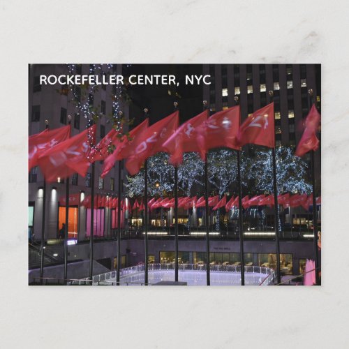 Rockefeller Center Ice Skating Rink NYC Photograph Postcard