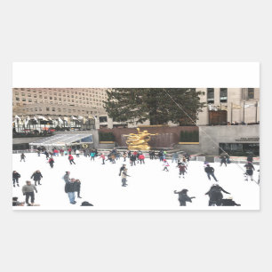Rockefeller Center Ice Skating Rink NYC Photograph Rectangular Sticker