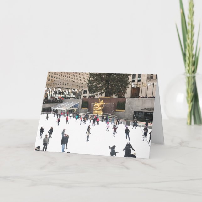 Rockefeller Center Merry Christmas Ice Rink NYC Holiday Card (Front)