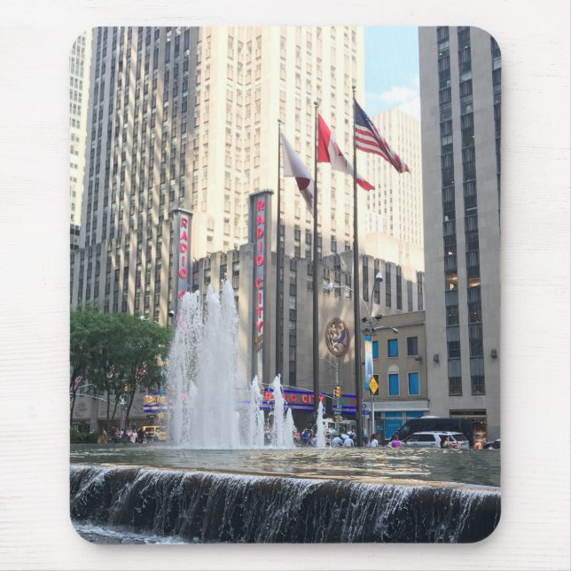 Rockefeller Center New York City Fountain Flags Mouse Pad (Front)