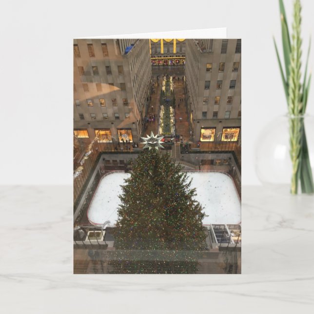 Rockefeller Center NYC Christmas Tree Holiday Rink Card (Front)