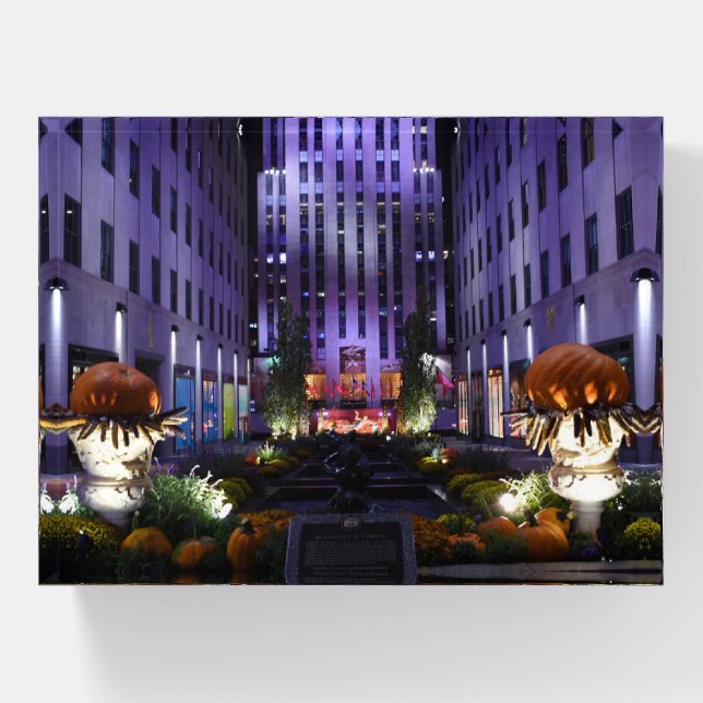 Rockefeller Center NYC New York City Autumn Fall Paperweight (Front)