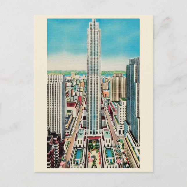 Rockefeller Center NYC Vintage Postcard (Front)