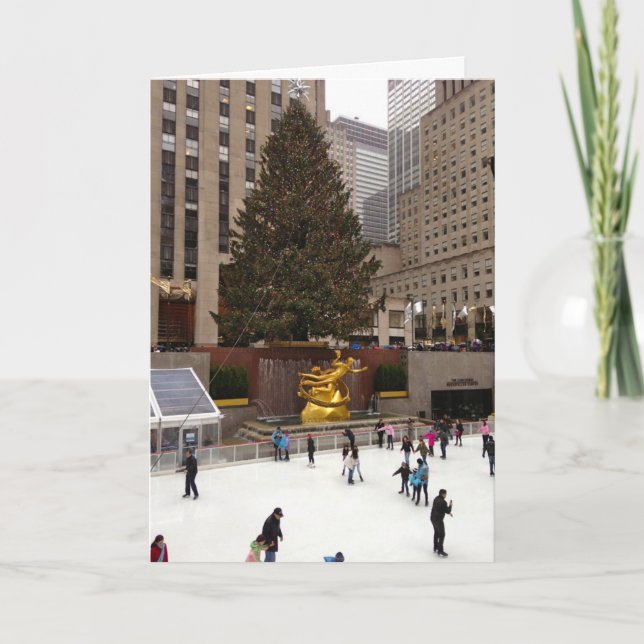 Rockefeller Center Skating Rink NYC Christmas Holiday Card (Front)