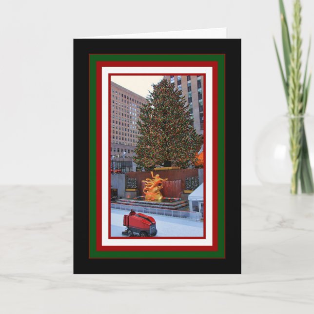 Rockefeller Center Tree, Rink Christmas Holiday Card (Front)