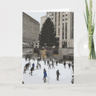 Rockefeller Christmas Tree Skating Rink New York Card