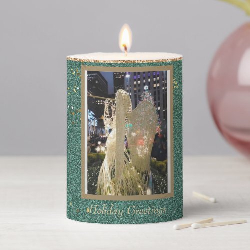 Rockefeller Plaza Christmas NYC  Pillar Candle