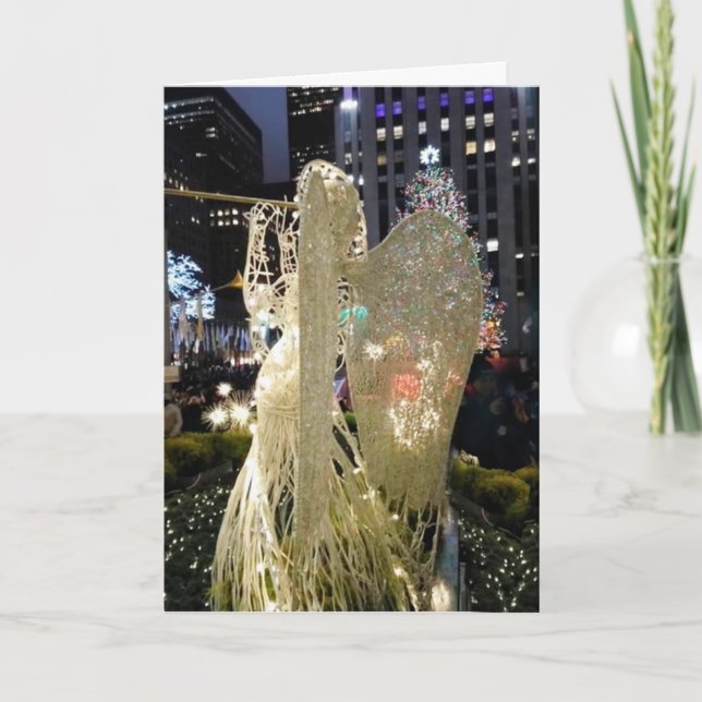 Rockefeller Plaza NYC Christmas Angel Holiday Card (Front)