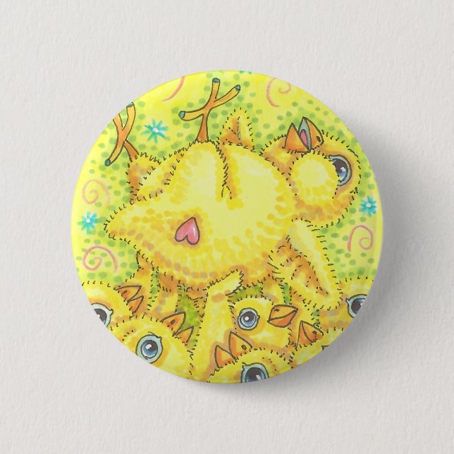 ROCKER BABY CHICK, SPRING MOSH PIT BUTTON Round (Front)