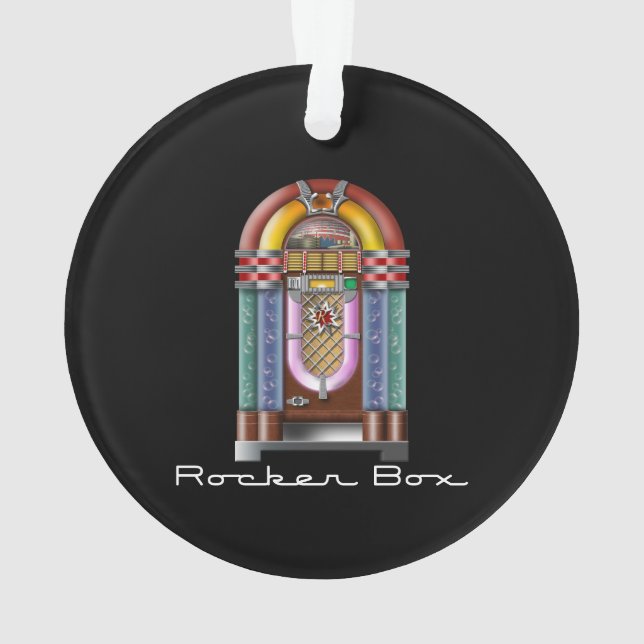 Rocker Box JukeBox Retro Rock Ornament (Back)