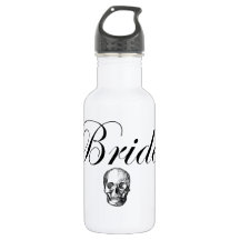 Rocker Bride Goth Skull Water Bottle