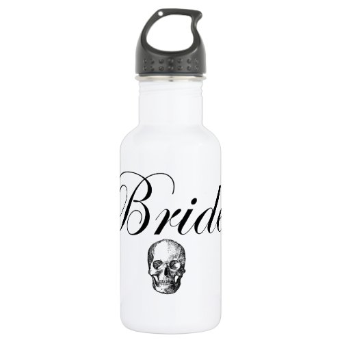 Rocker Bride Goth Skull Water Bottle