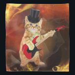 rocker cat in flames bandana<br><div class="desc">cat , pussy , rocker , feline , "cat guitar" , "rocker cat ", "flame cat" , pet , kitten , "cute cat" , orange , cats , puppy , guitar , funny , cute , kitty , "funny cat" , meow , "cat meme ", adorable , lolcats , "kitty...</div>
