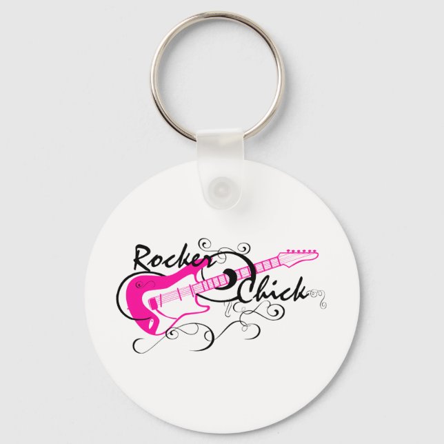 Rocker Chick Keychain (Front)
