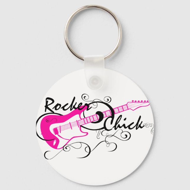 Rocker Chick Keychain (Front)