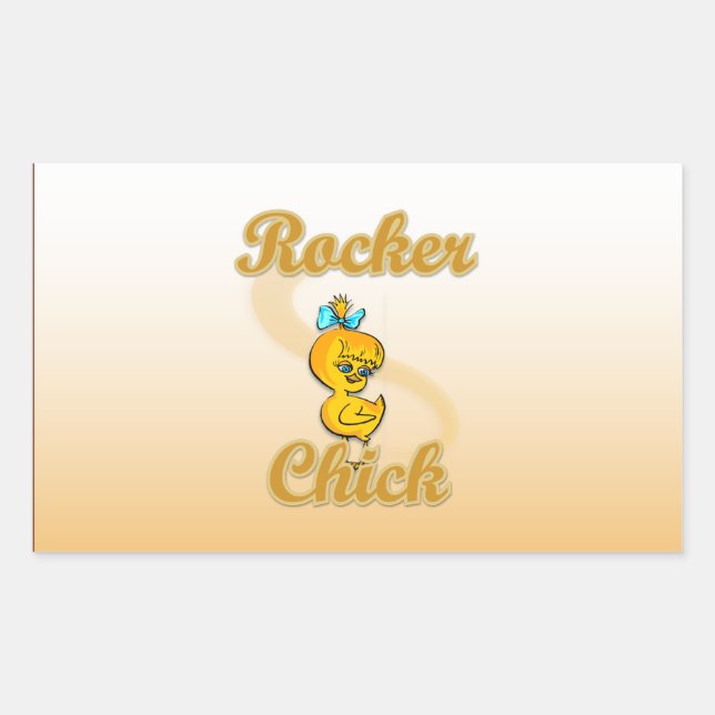 Rocker Chick Rectangular Sticker (Front)