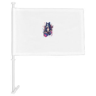 Rocker Drumming Border Collie Dog Drummer Car Flag