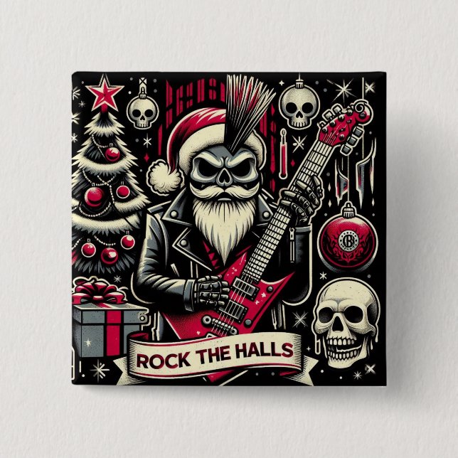 Rocker father xmas  button (Front)