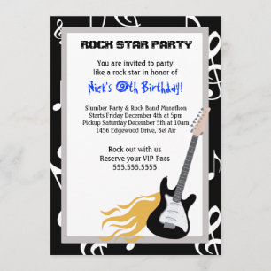 ROCKER GUITAR HERO Birthday Party Invitation