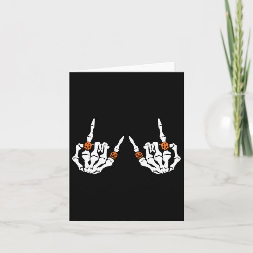 Rocker Hand Sign Rock Skeleton Pumpkin Skull Rings Card