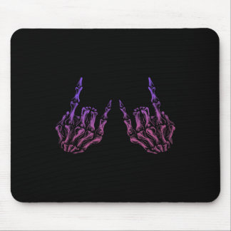 Rocker Hand Sign Rock Skeleton Retro Halloween Men Mouse Pad