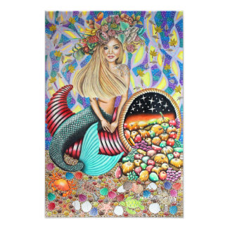 Rocker Mermaid And The Enchanted Cornucopia Photo Print