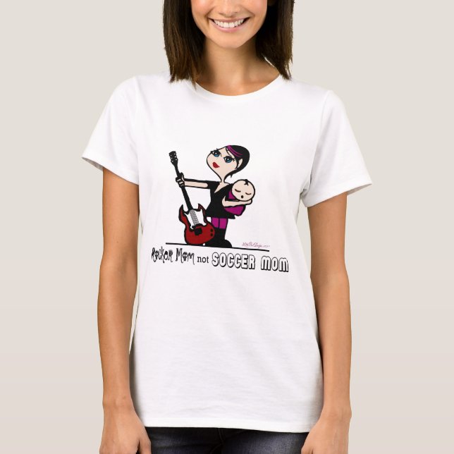Rocker Mom, Not Soccer Mom T-Shirt (Front)