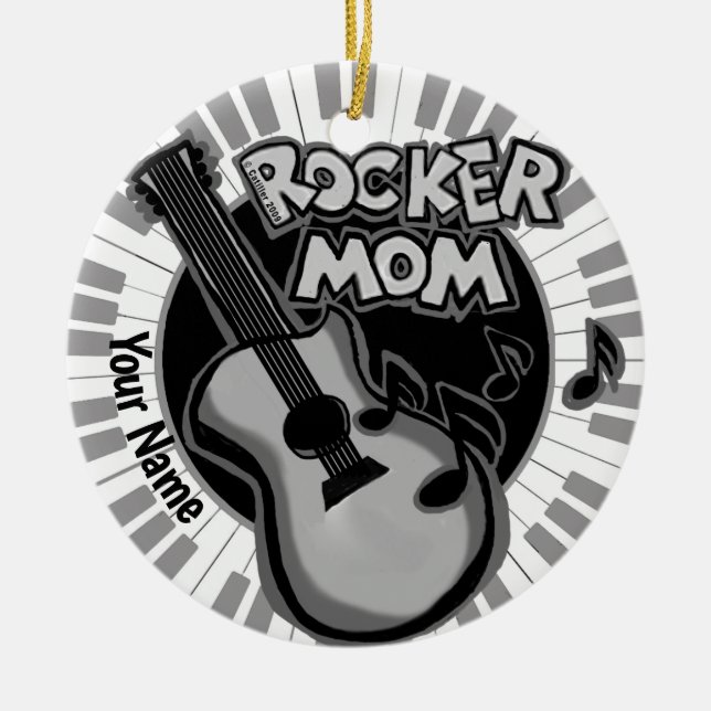 Rocker Mom  ornament (Front)