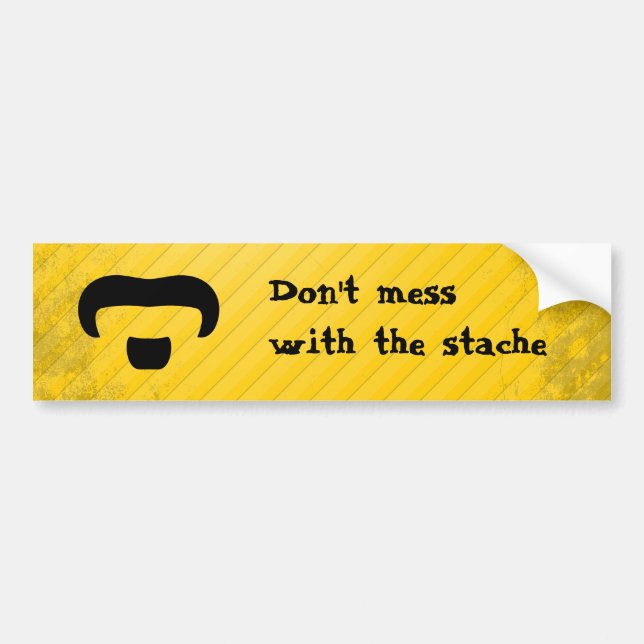 Rocker Mustache Bumper Sticker (Front)