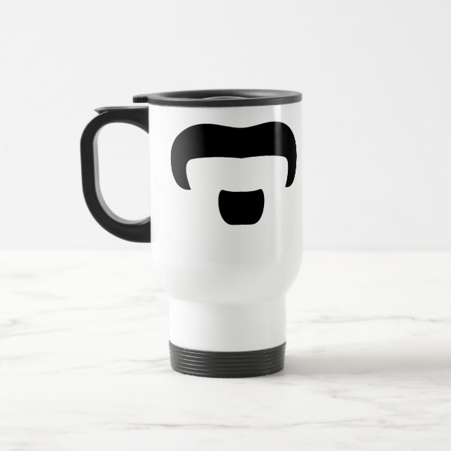 Rocker Mustache Travel Mug (Left)