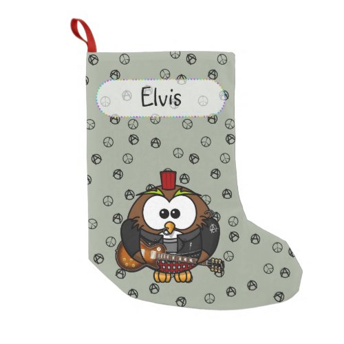 rocker owl Christmas sock