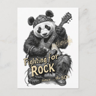 Rocker Panda says: Fighting for Rock on a Holiday Postcard