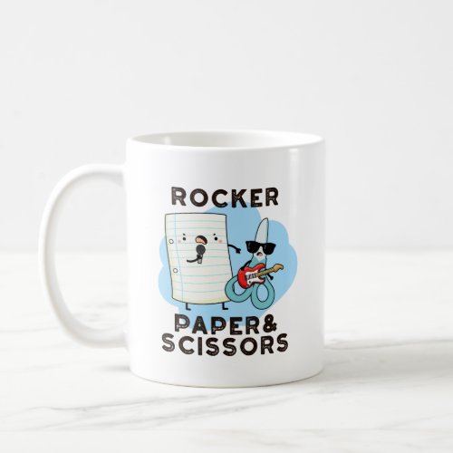 Rocker Paper And Scissors Funny Game Pun Coffee Mug