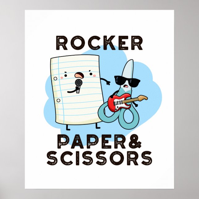 Rocker Paper And Scissors Funny Game Pun  Poster (Front)