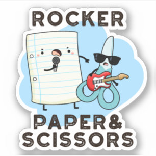 Rocker Paper And Scissors Funny Game Pun Sticker