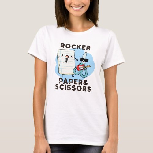 Rocker Paper And Scissors Funny Game Pun T_Shirt