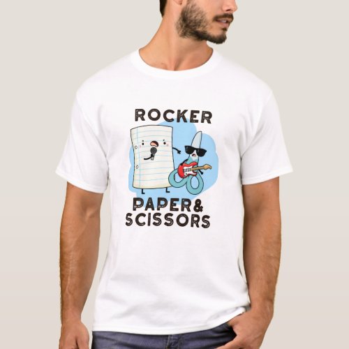 Rocker Paper And Scissors Funny Game Pun T_Shirt