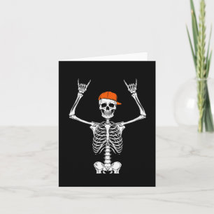 Rocker Skeleton Cap Skater Cool Halloween Punk Roc Card