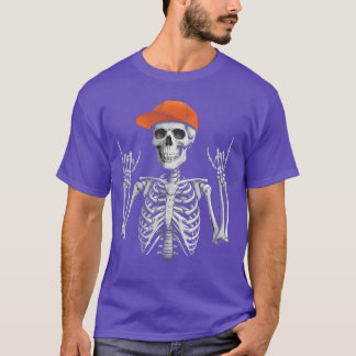 Rocker Skeleton Cap Skater Cool Halloween Punk Roc T-Shirt