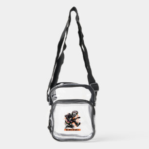 Rocker Skeleton Guitar Clear Crossbody Bag
