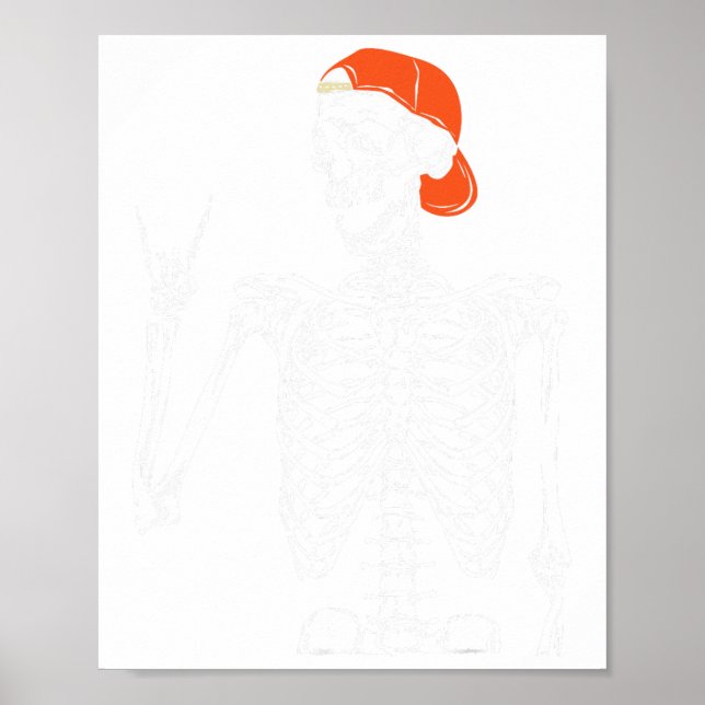 Rocker Skeleton Hand Rock On Costume Fun Halloween Poster (Front)