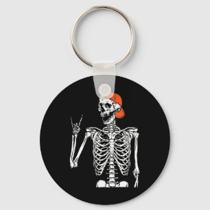 Rocker Skeleton Hand Rock On Costume Funny Hallowe Keychain